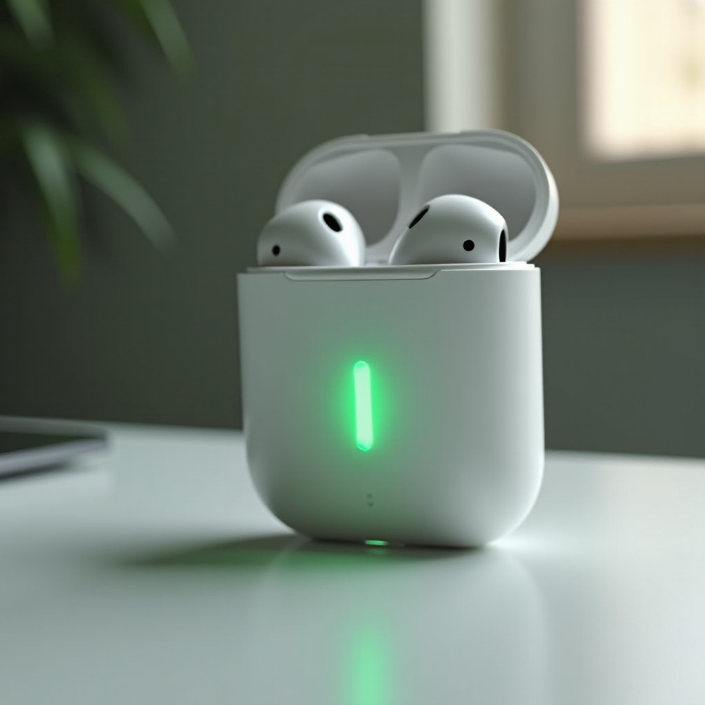 airpod case blinkt grün